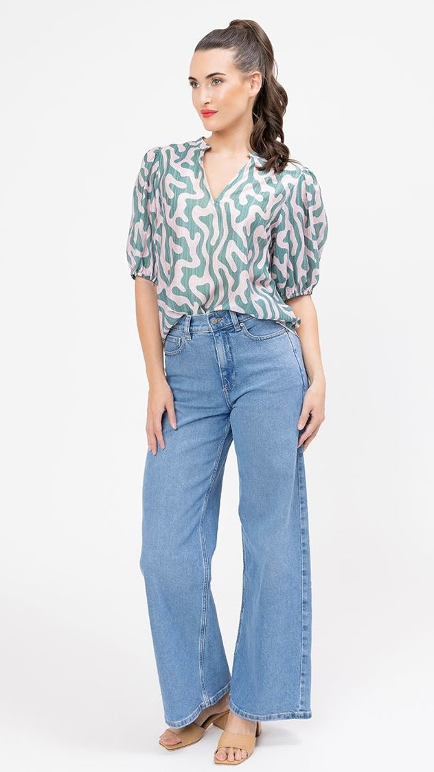 Vacation Top Blush Swirl