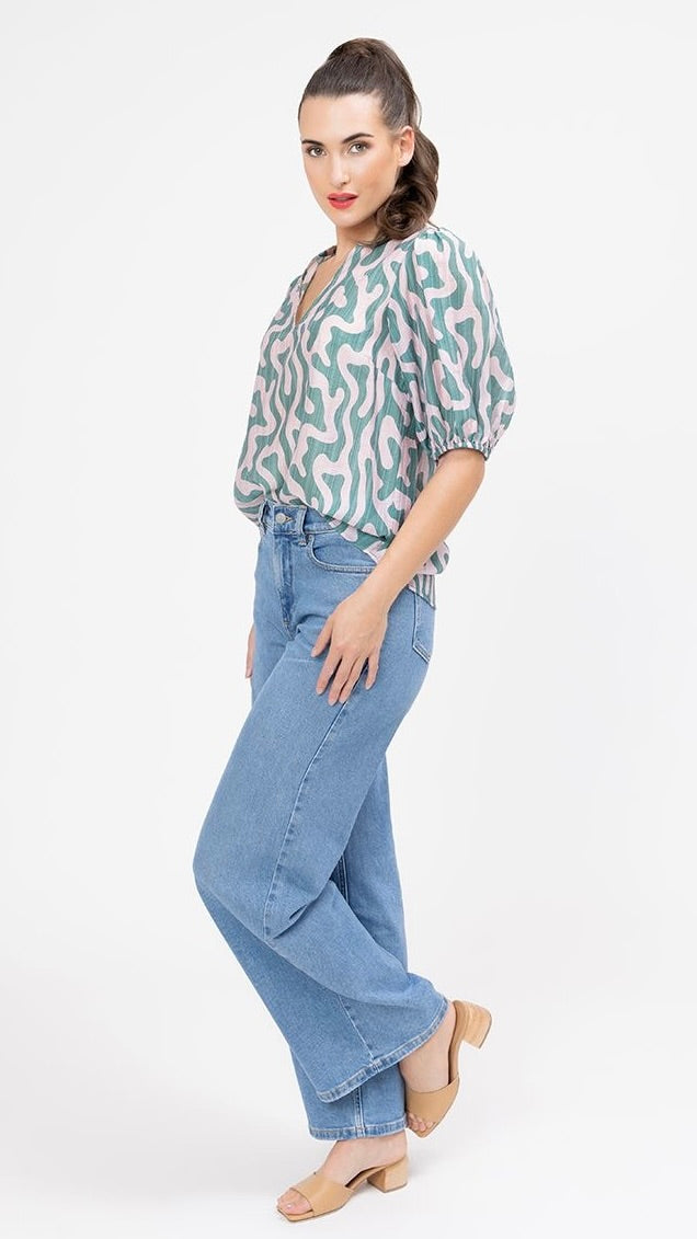 Vacation Top Blush Swirl