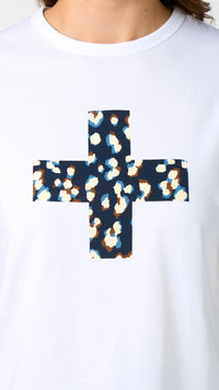 Ace Tee Leopard Cross White