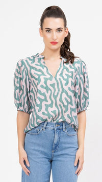 Vacation Top Blush Swirl