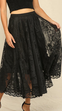 Texas Love & Lace Skirt Black