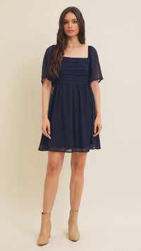 Lucy Chiffon Mini Dress Navy