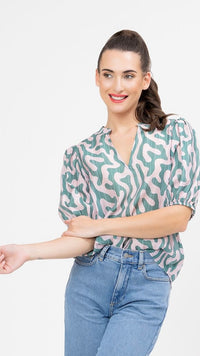 Vacation Top Blush Swirl