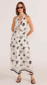 Shell Halter Midi Dress
