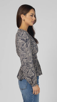 Ellen Blouse Bow Tied Indigo