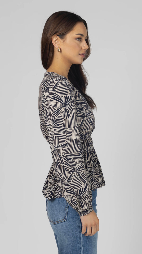 Ellen Blouse Bow Tied Indigo