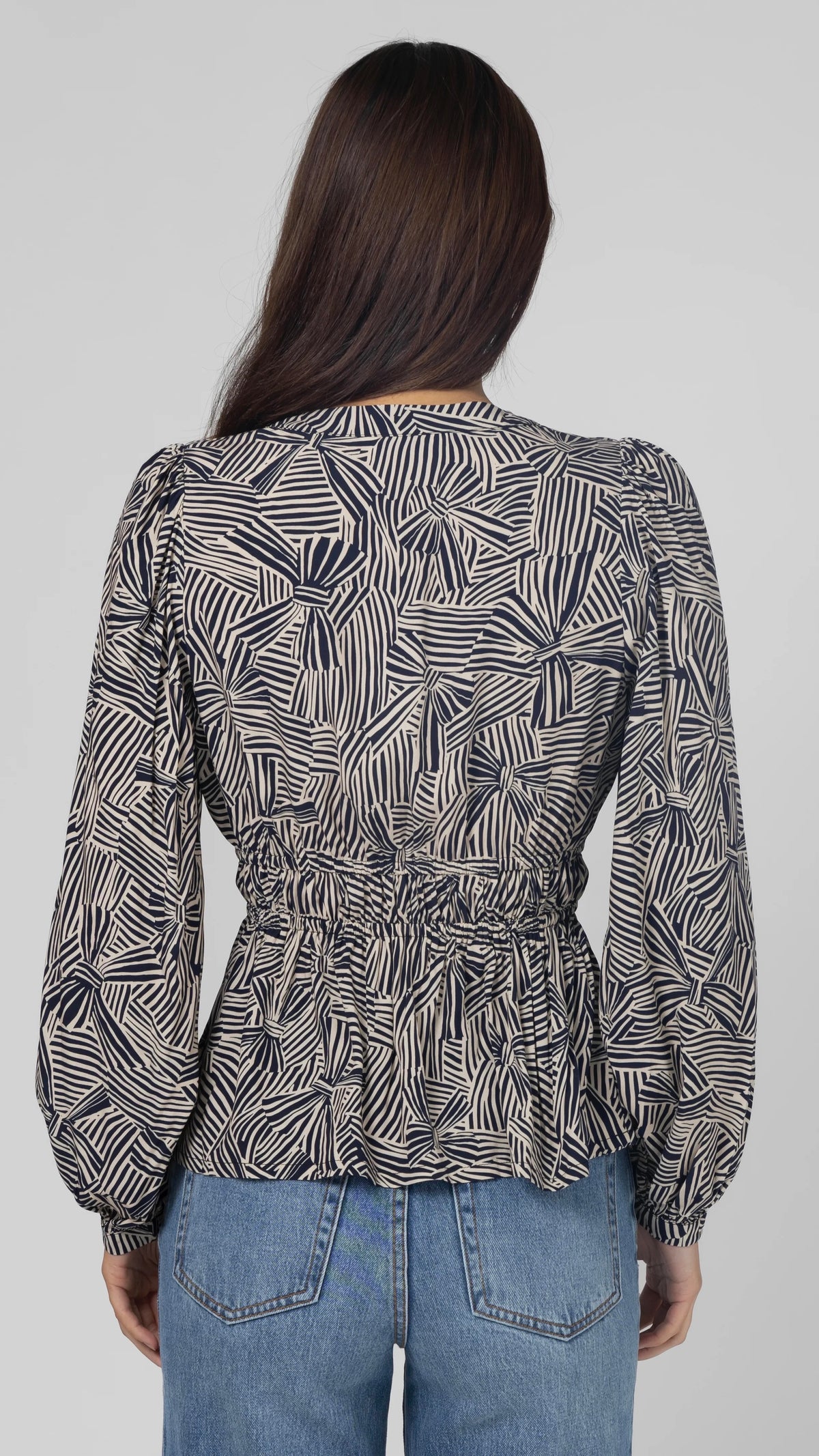 Ellen Blouse Bow Tied Indigo