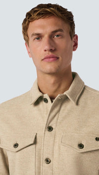 No Excess Overshirt Button Closure Melange Khaki 25510903