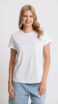 Soho Cuff Crew White Embroidered Logo
