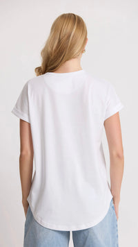 Soho Cuff Crew White Embroidered Logo