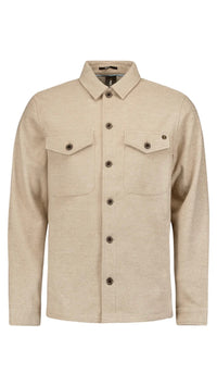 No Excess Overshirt Button Closure Melange Khaki 25510903