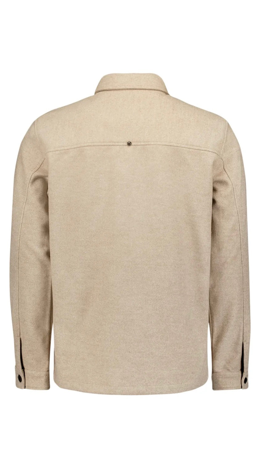 No Excess Overshirt Button Closure Melange Khaki 25510903