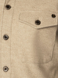 No Excess Overshirt Button Closure Melange Khaki 25510903