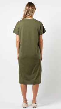 Maxie T Shirt Dress Khaki White Stripes