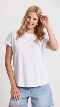 Soho Cuff Crew White Embroidered Logo