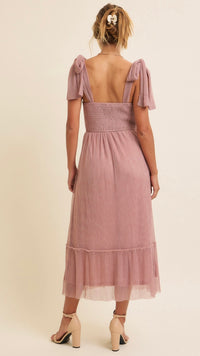 Gatsby Metallic Tie Dress Metallic Pink