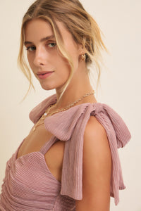 Gatsby Metallic Tie Dress Metallic Pink