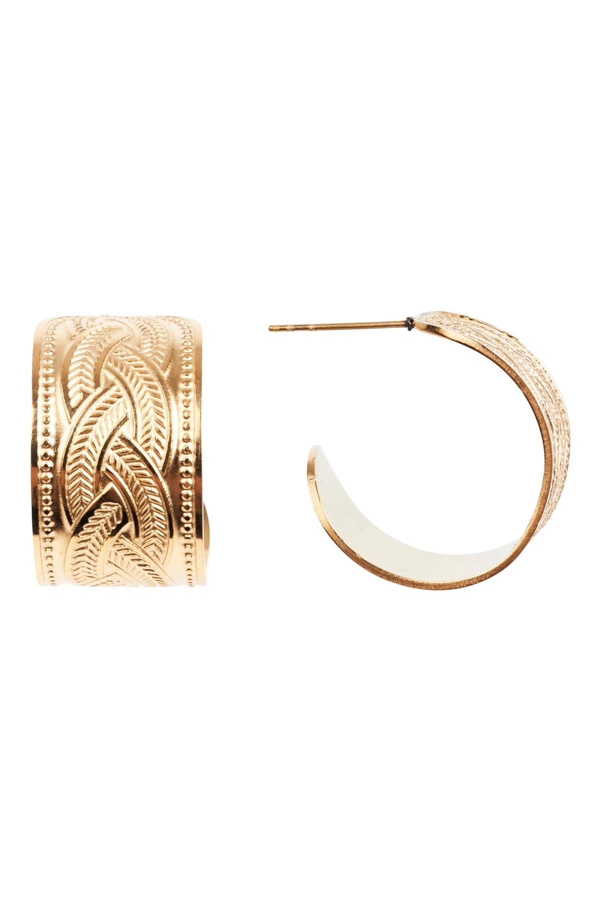 Folie Gold Hoop Earring Lattice