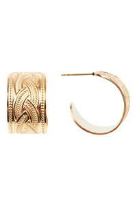 Folie Gold Hoop Earring Lattice