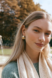 Folie Gold Hoop Earring Pressed