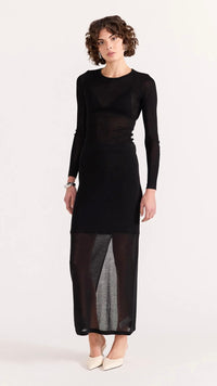 Asta Sheer Knit Top Black