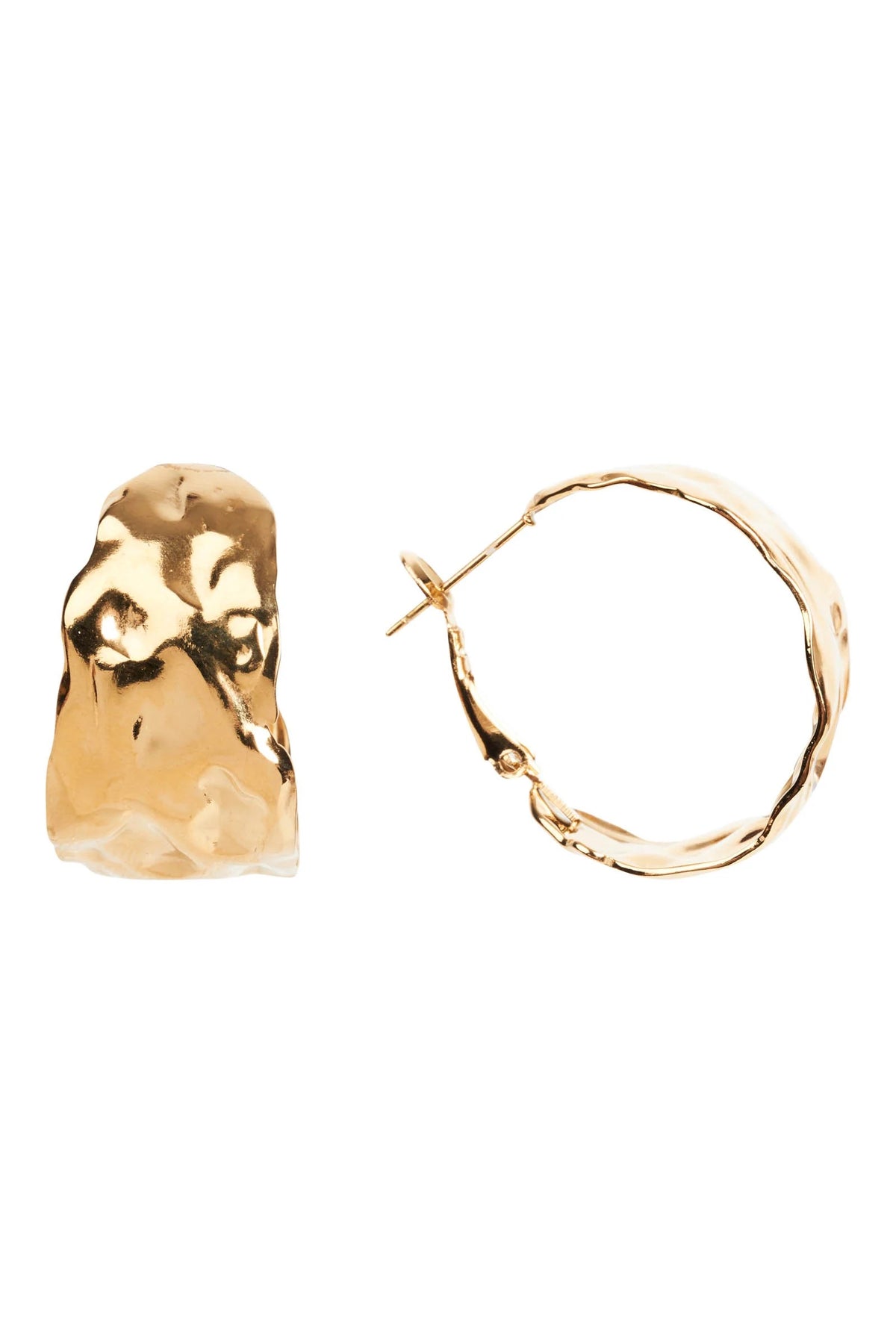 Folie Gold Hoop Earring Pressed