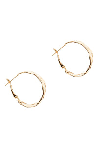 Folie Gold Hoop Earring Pressed