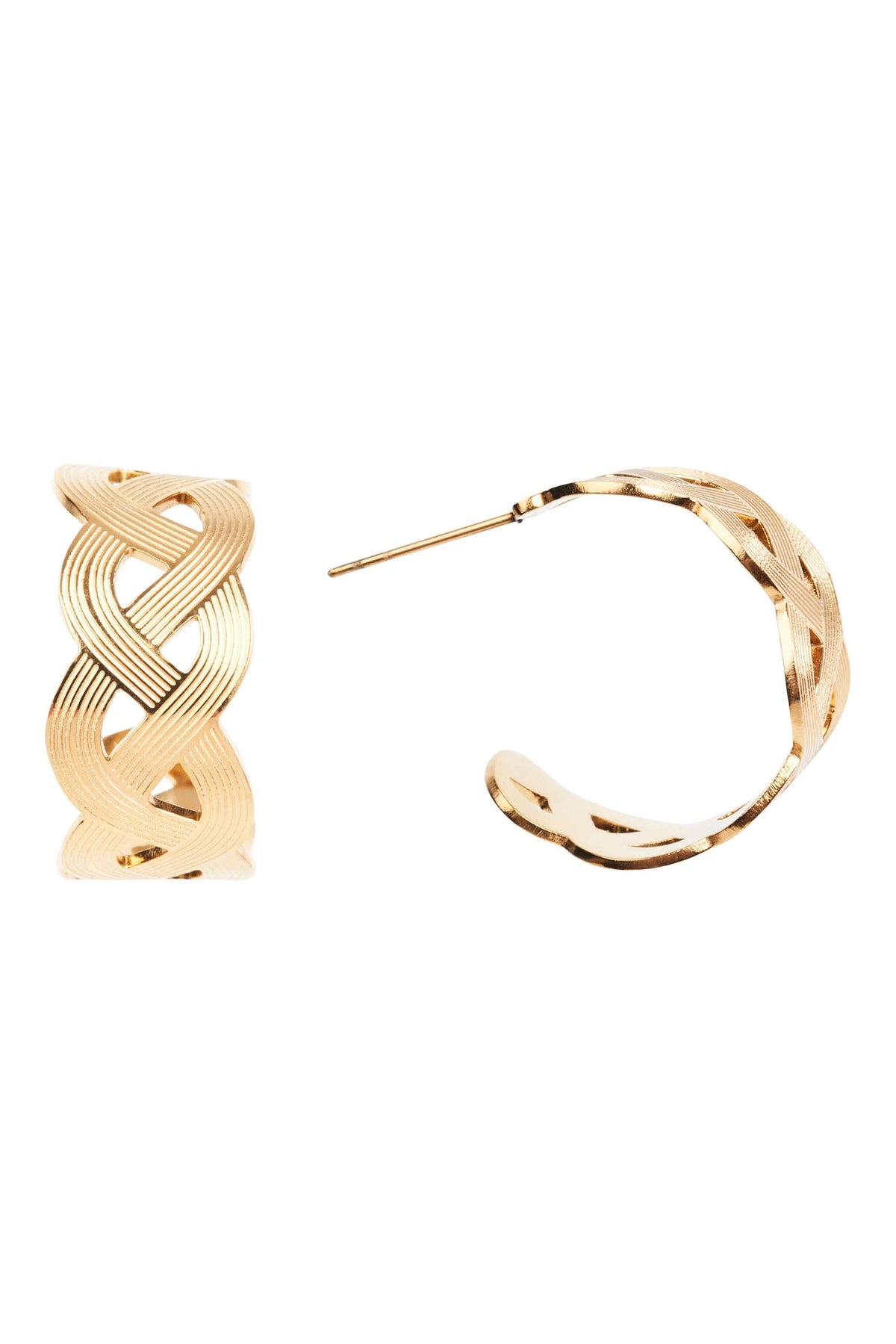 Folie Gold Hoop Earring Weave