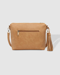 Kasey Crossbody Bag With Stripe Strap Camel