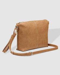 Kasey Crossbody Bag With Stripe Strap Camel