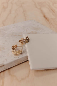 Folie Gold Hoop Earring Weave