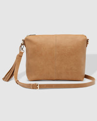 Kasey Crossbody Bag With Stripe Strap Camel