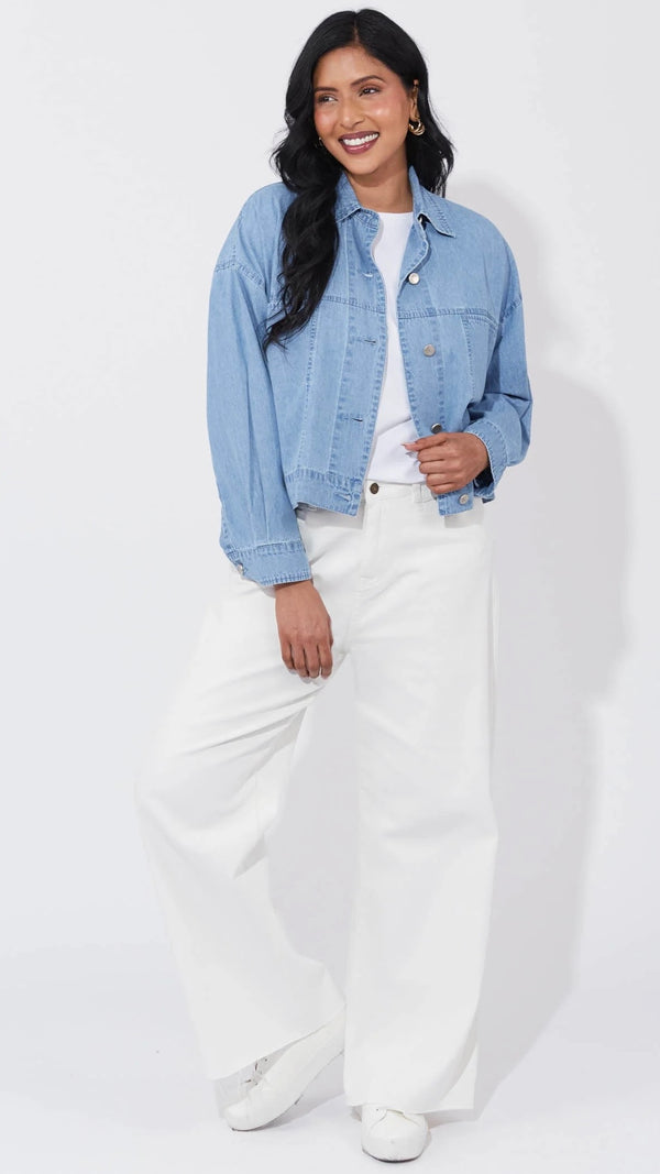 Austin Denim Crop Jacket  Denim
