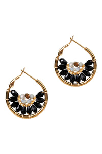 Manta Round Earring Black
