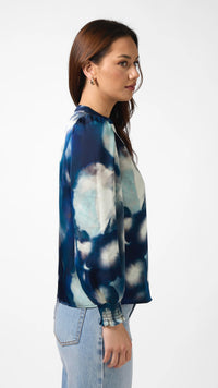 Cecily Top Navy Floral Blur