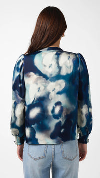 Cecily Top Navy Floral Blur