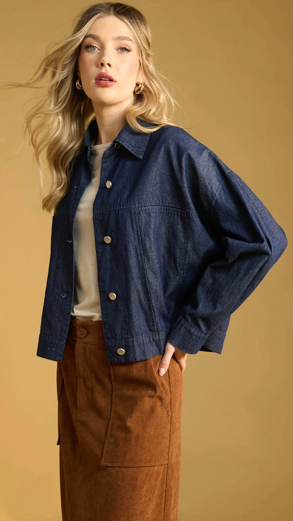 Austin Denim Crop Jacket  Indigo