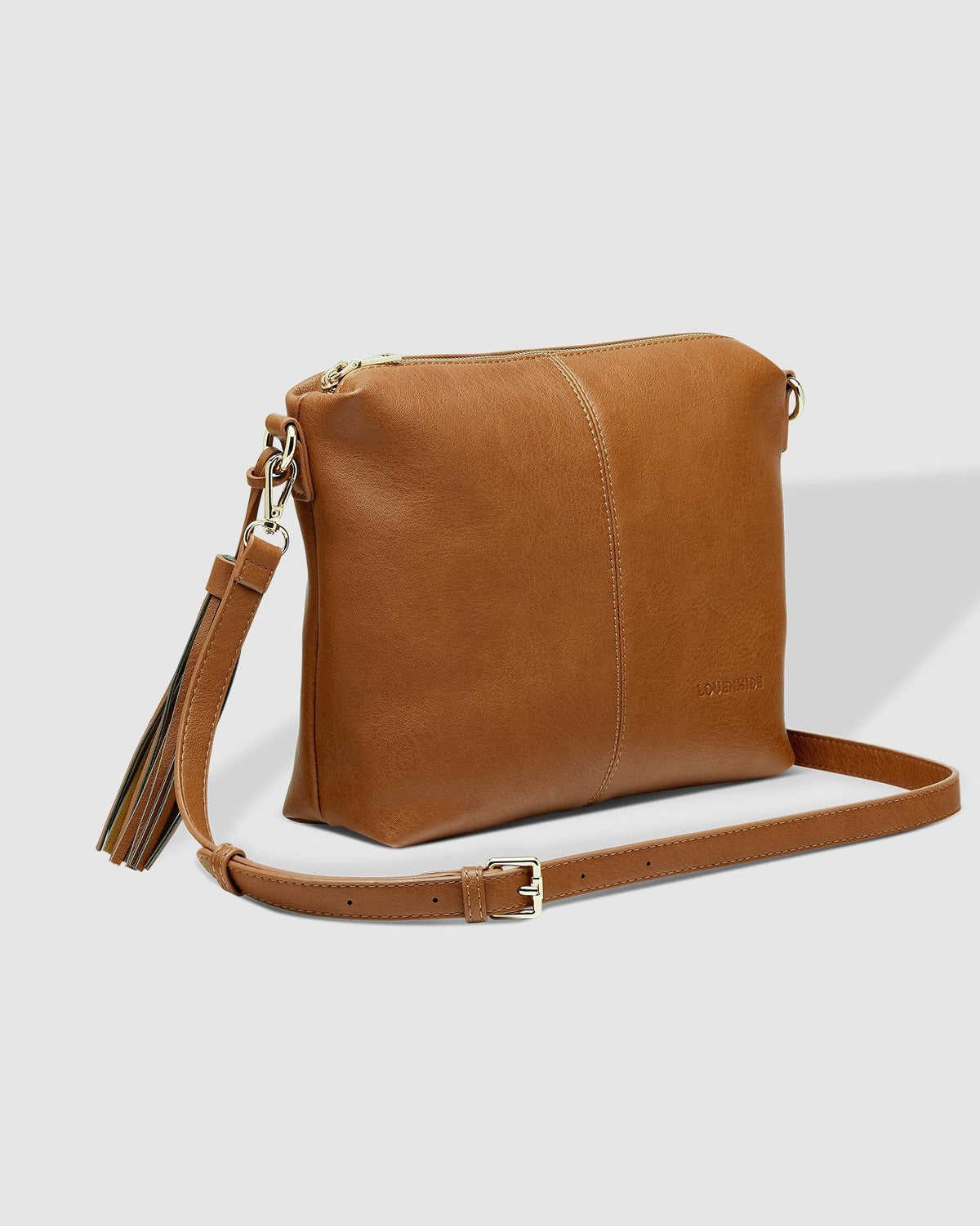 Kasey Crossbody Bag With Stripe Strap Tan