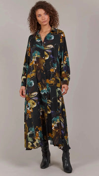 Elsie Shirt Dress Botanical Black