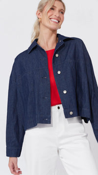 Austin Denim Crop Jacket  Indigo
