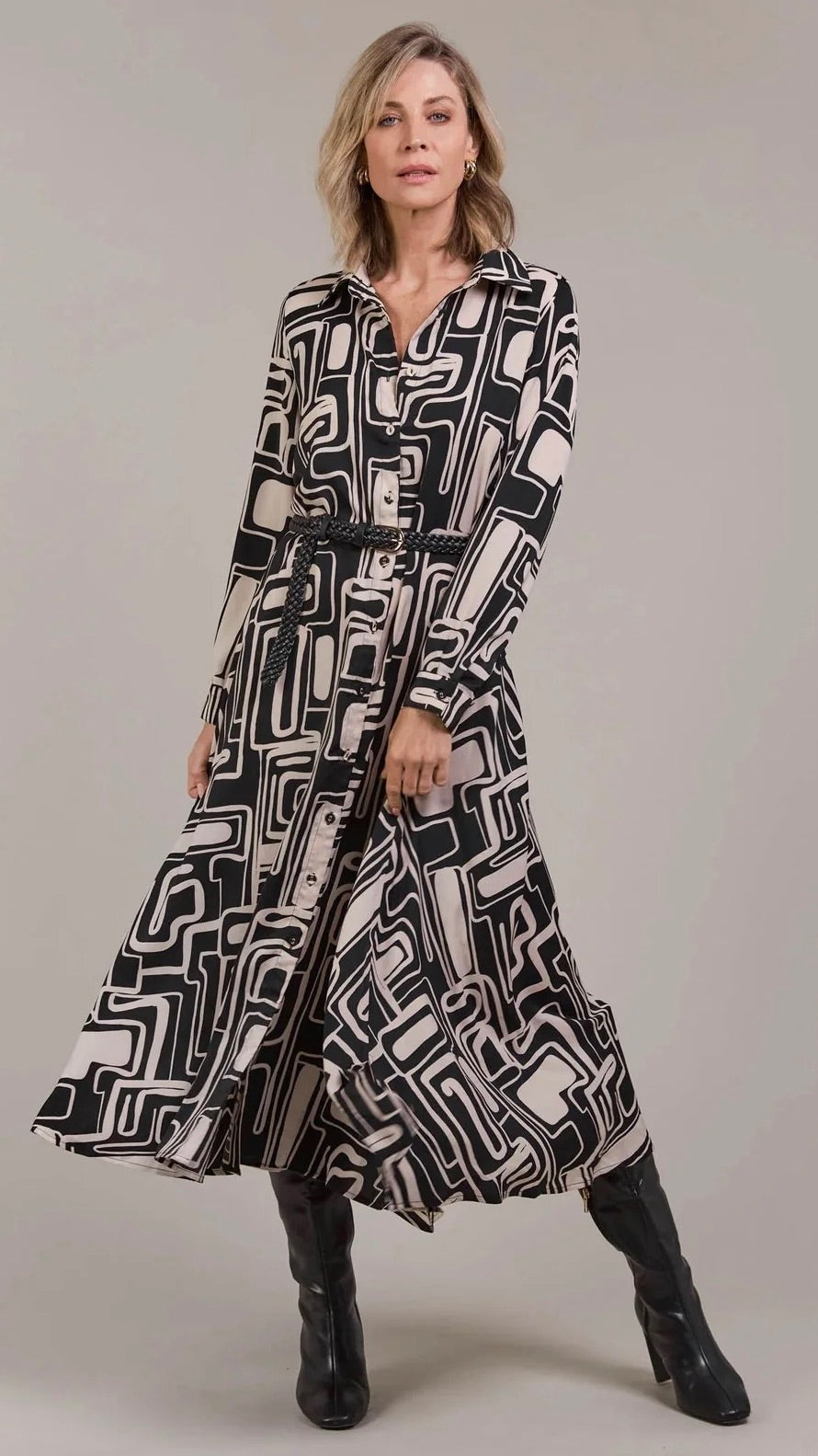 Elsie Shirt Dress Geo