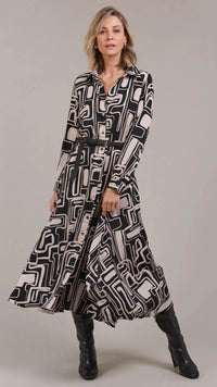 Elsie Shirt Dress Geo