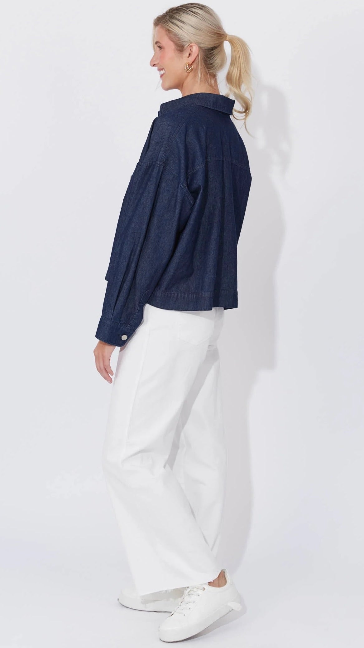 Austin Denim Crop Jacket  Indigo
