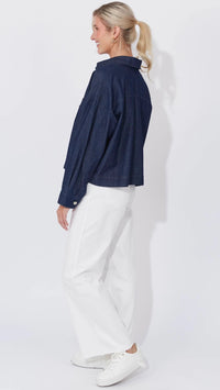 Austin Denim Crop Jacket  Indigo