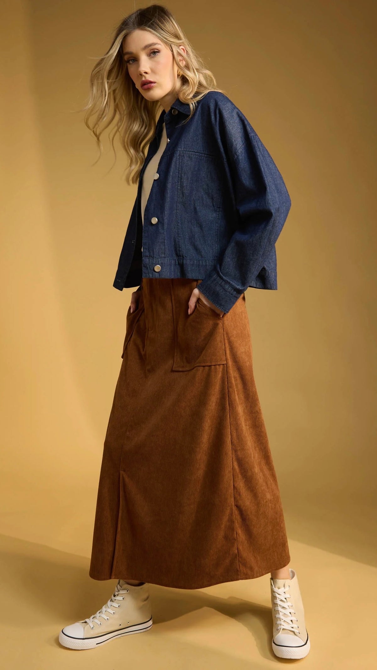 Austin Denim Crop Jacket  Indigo