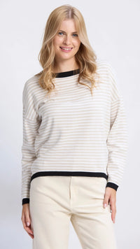 Street Top Beige Stripe