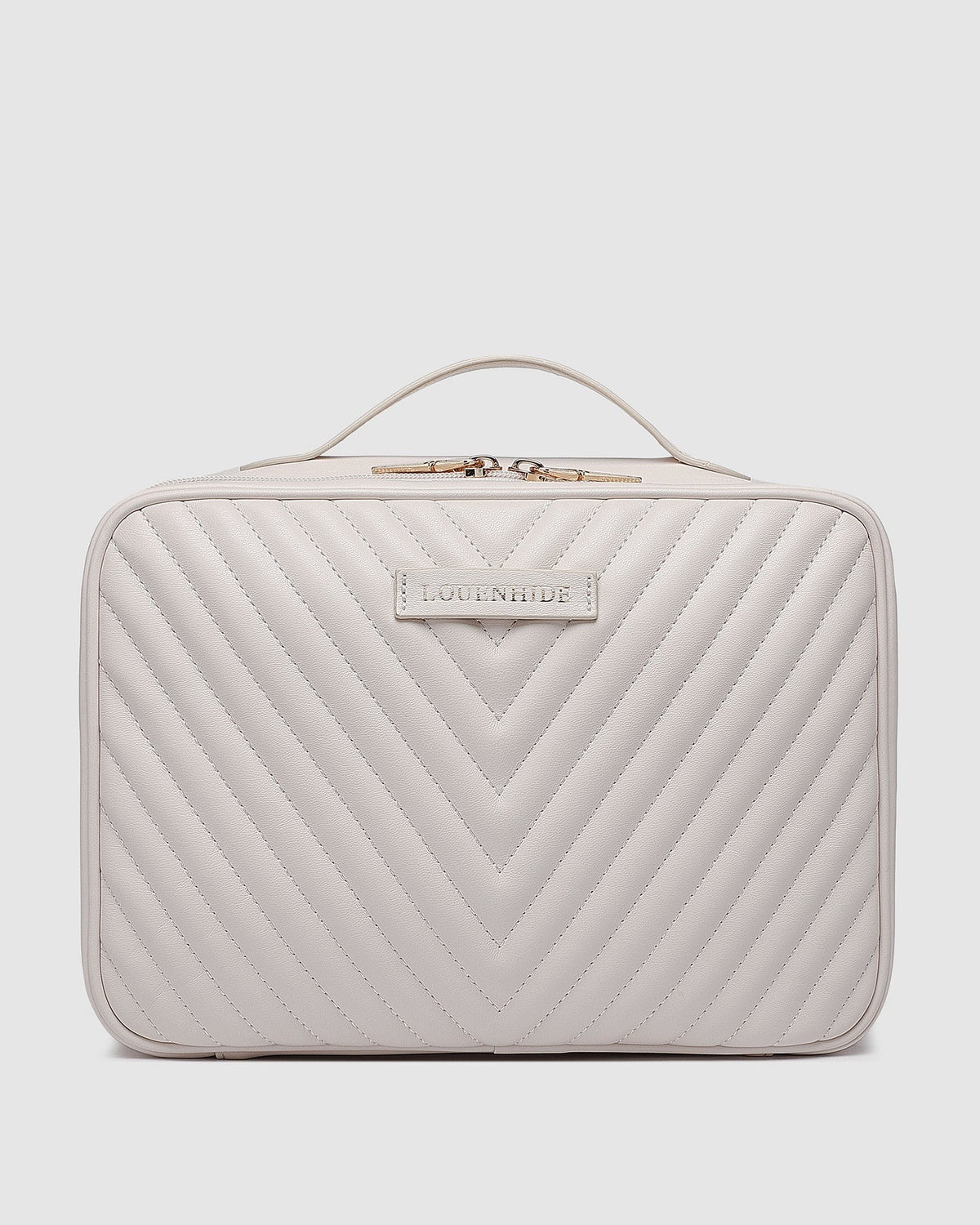 Maggie Quilted Cosmetic Case Vanilla