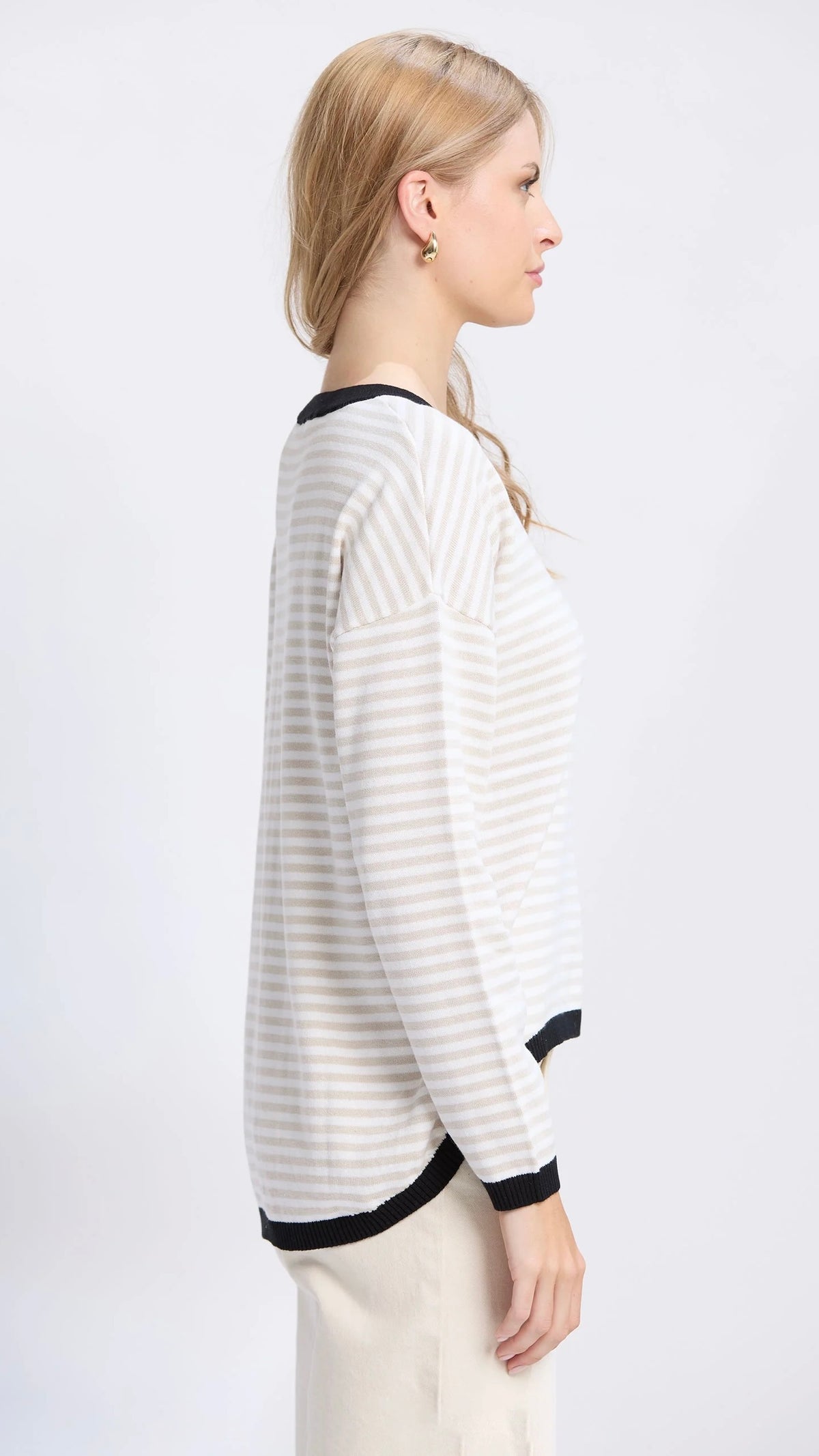 Street Top Beige Stripe