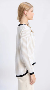 Street Top Beige Stripe