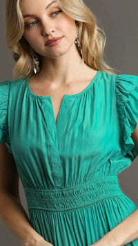 Florence Flutter Sleeve Dress Jade